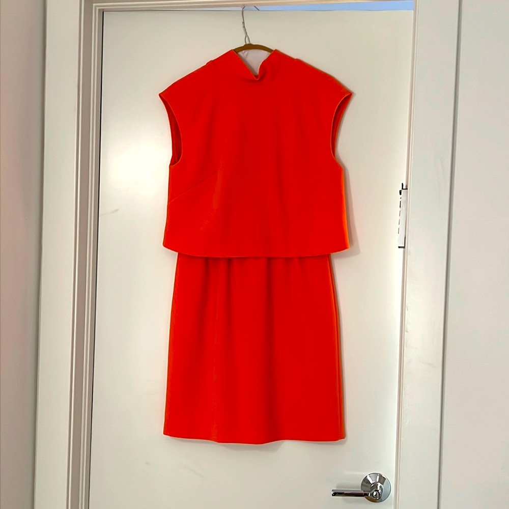 Apricot colored designer dress for spring & summer